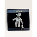Vintage 1990s Lianna Silver Tone Textured Teddy Bear Dangle Brooch New