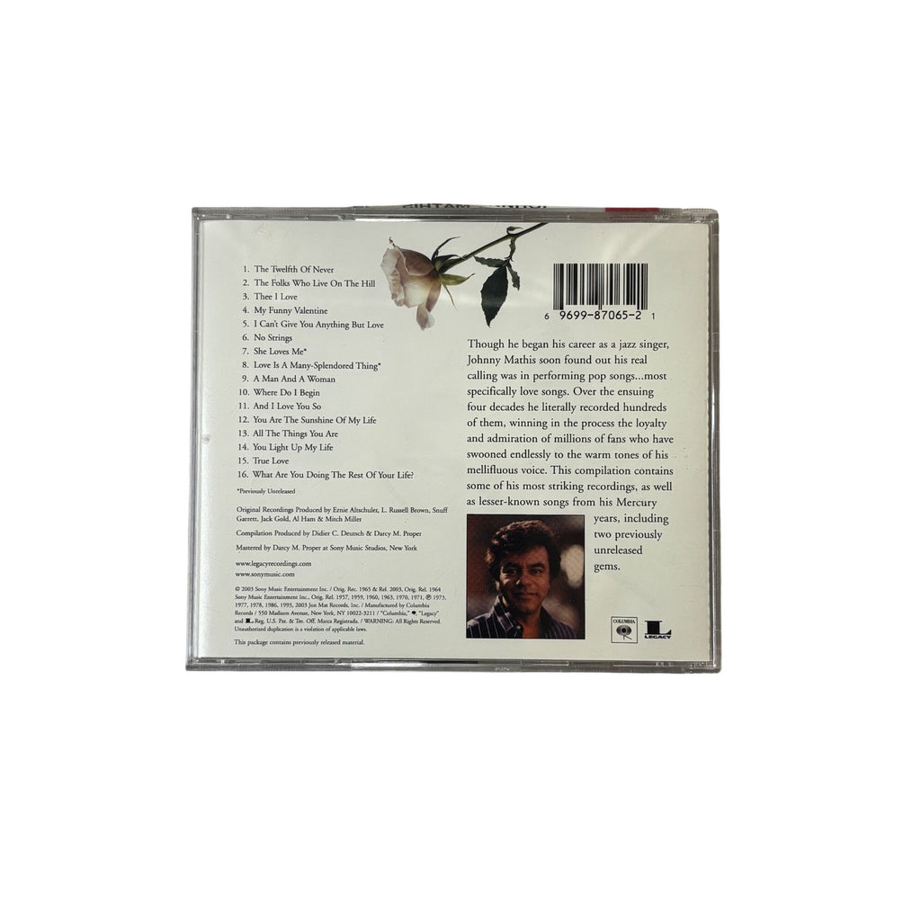 Johnny Mathis Love Songs Pop Romantic Music CD 2001 Compilation Vintage 00s