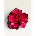 1970s Fuchsia Pink Enamel Flower Brooch Layered Floral Faux Pearl Vintage