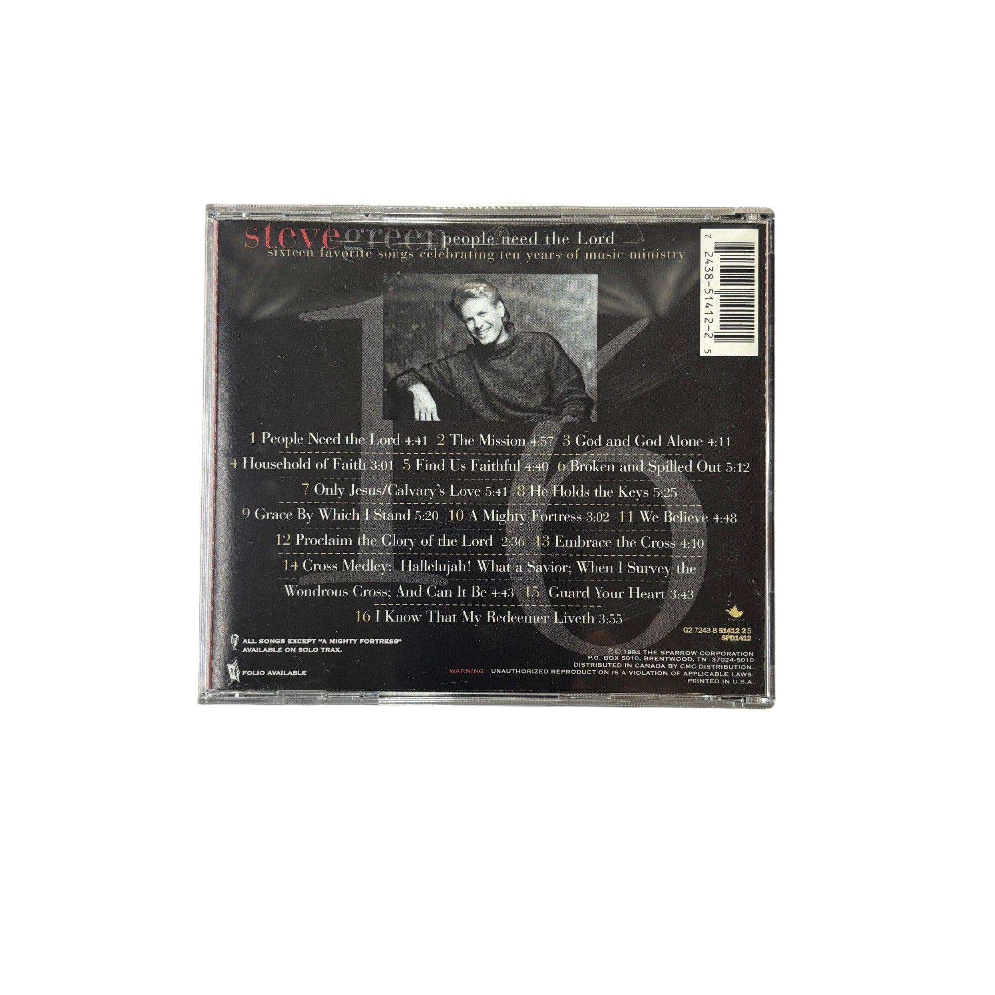 Steve Green People Need The Lord 1996 Gospel Music CD Vintage 90s