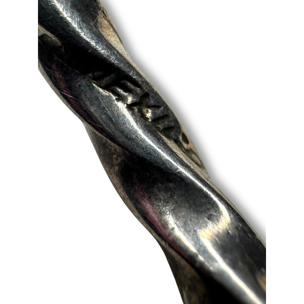 Mexican Sterling Silver Twisted Cuff Bracelet Heavy Rigid Open Cuff