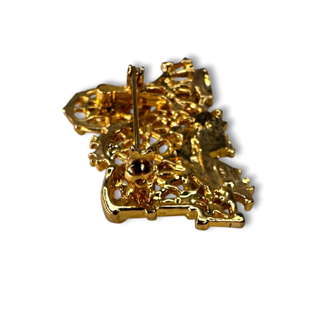Amusement Park Theme Gold Tone AJC Brooch 1.48" x 2.55"