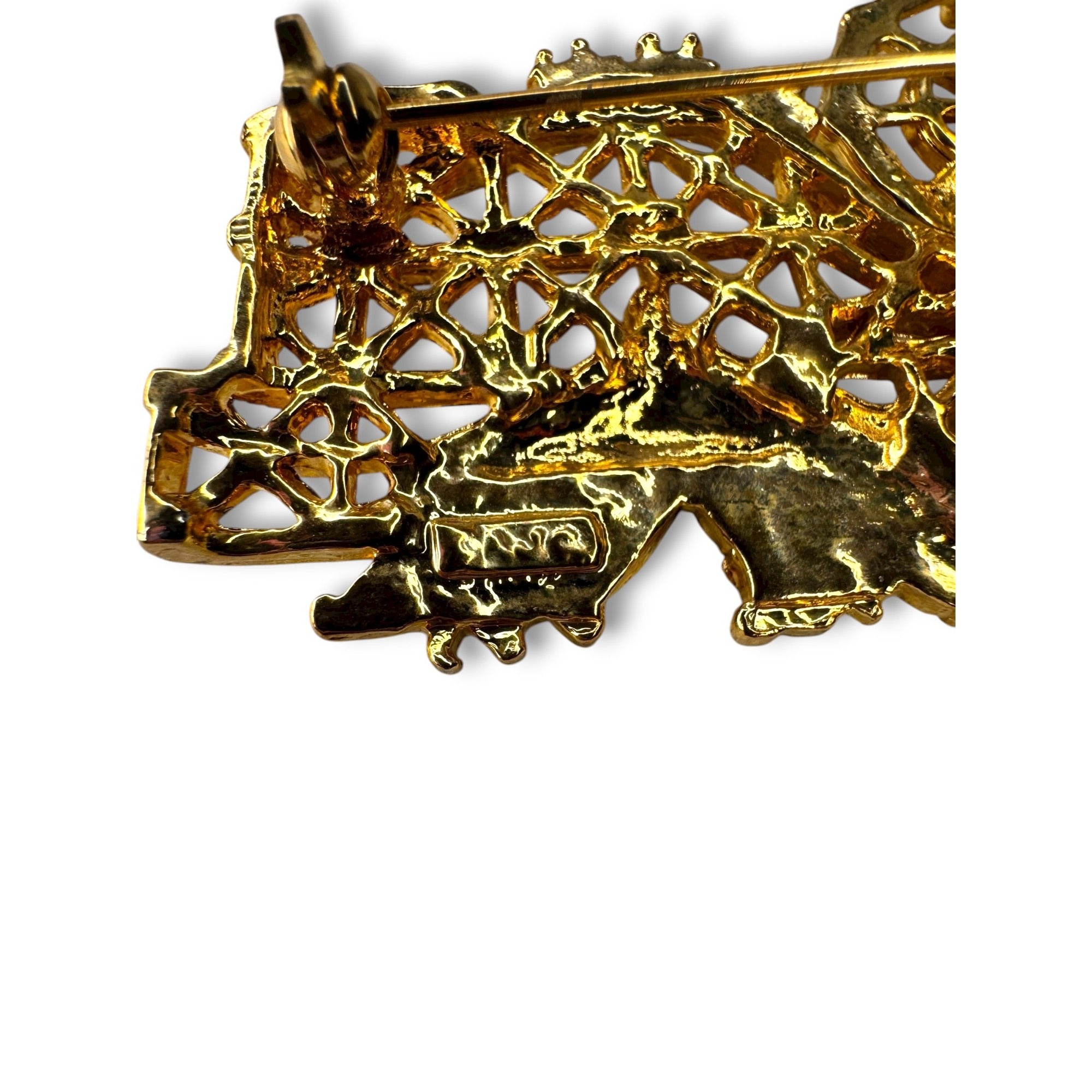 Amusement Park Theme Gold Tone AJC Brooch 1.48" x 2.55"