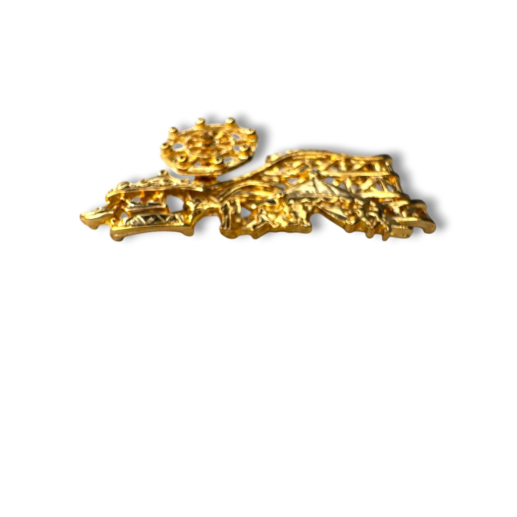 Amusement Park Theme Gold Tone AJC Brooch 1.48" x 2.55"