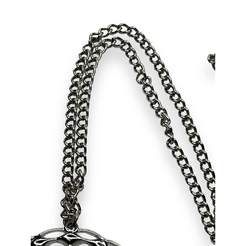 Vintage Sarah Coventry Swan Pendant Necklace Silver Tone Cut Crystal 24"