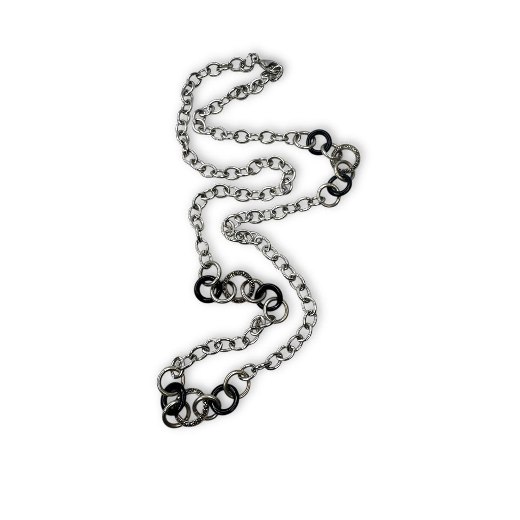 Judith Jack Sterling Silver & Marcasite 30" Necklace With Lobster Claw Clasp