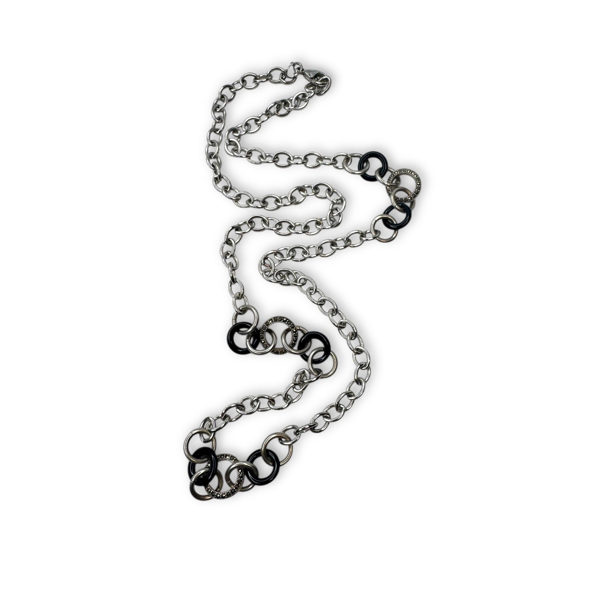 Judith Jack Sterling Silver & Marcasite 30" Necklace With Lobster Claw Clasp