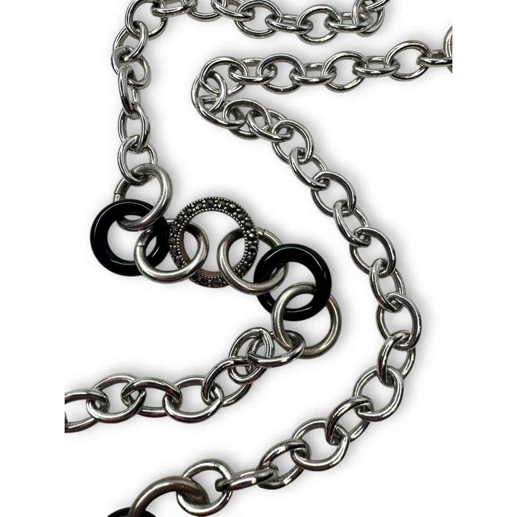Judith Jack Sterling Silver & Marcasite 30" Necklace With Lobster Claw Clasp