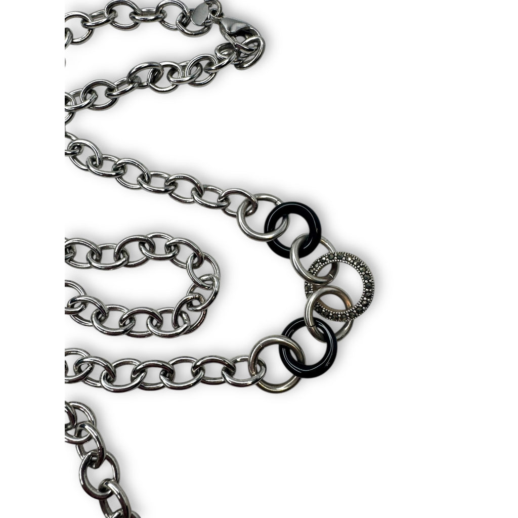 Judith Jack Sterling Silver & Marcasite 30" Necklace With Lobster Claw Clasp
