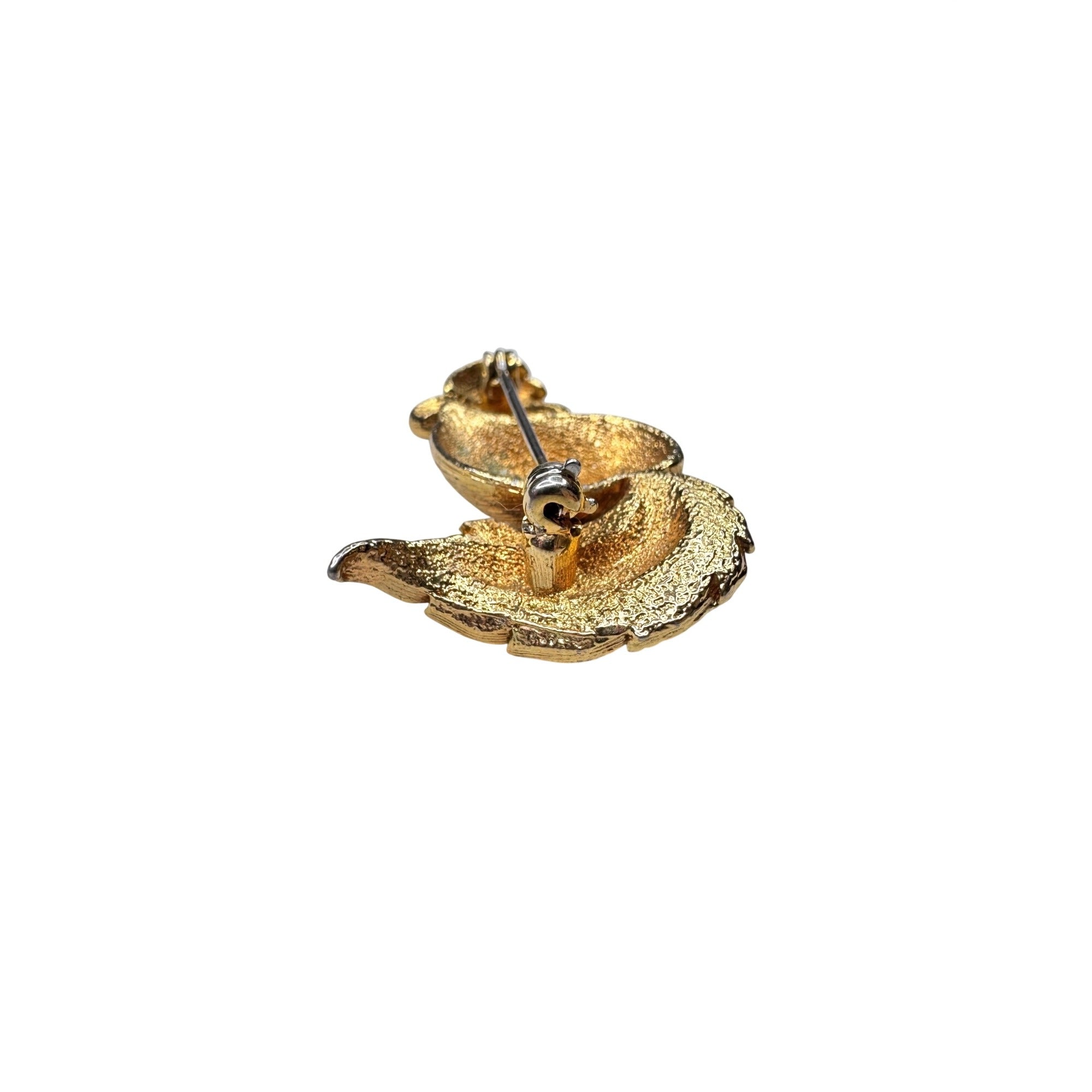Unsigned Brooch Gold Tone Skunk Figural Animal 1970s Vintage