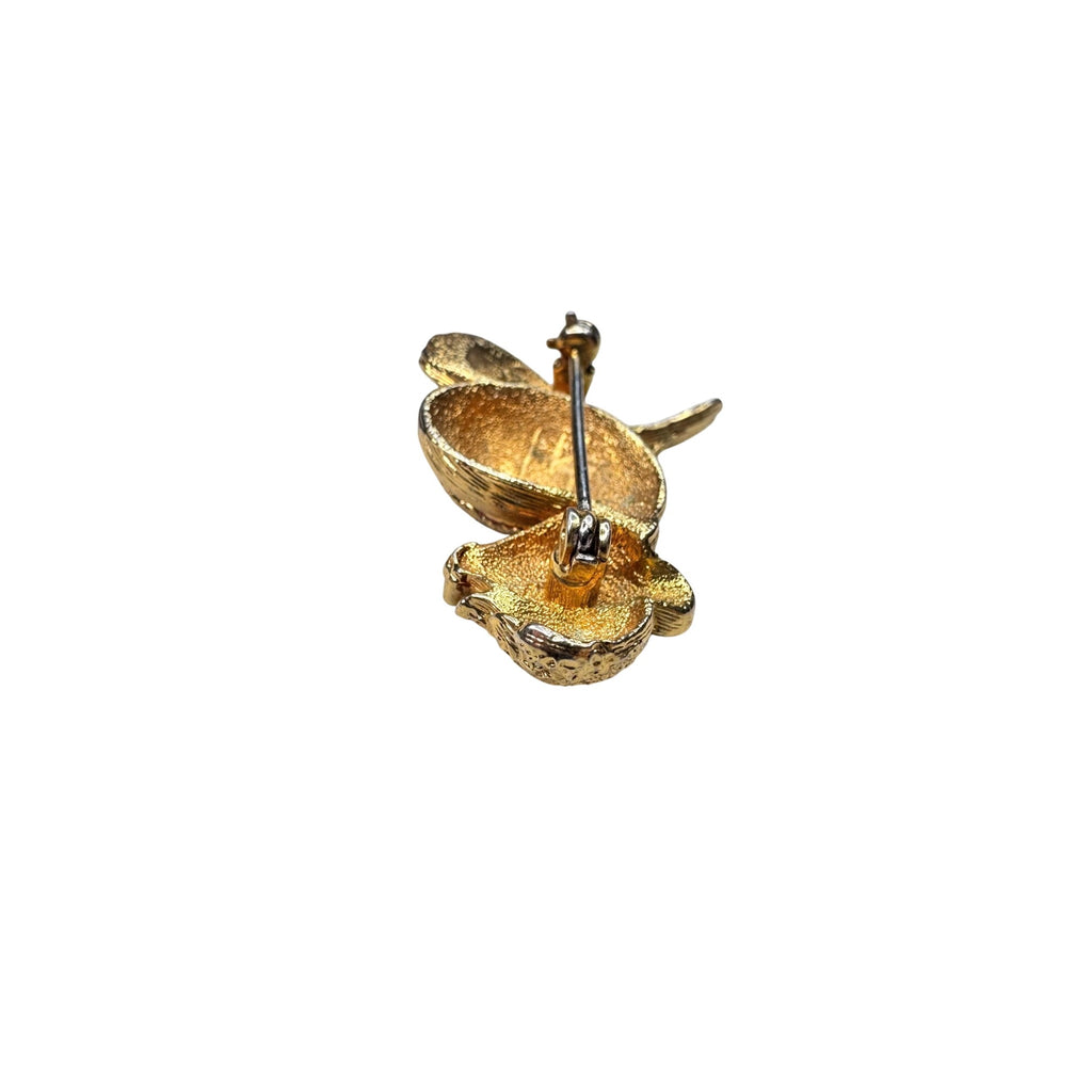 Unsigned Brooch Gold Tone Skunk Figural Animal 1970s Vintage