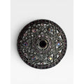 Purple Pink Crystal Filigree Medallion Brooch Silver Tone Round Pin