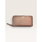 Kate Spade Neda Laurel Way Zip Around Continental Wallet Bronze Rose Gold Metallic
