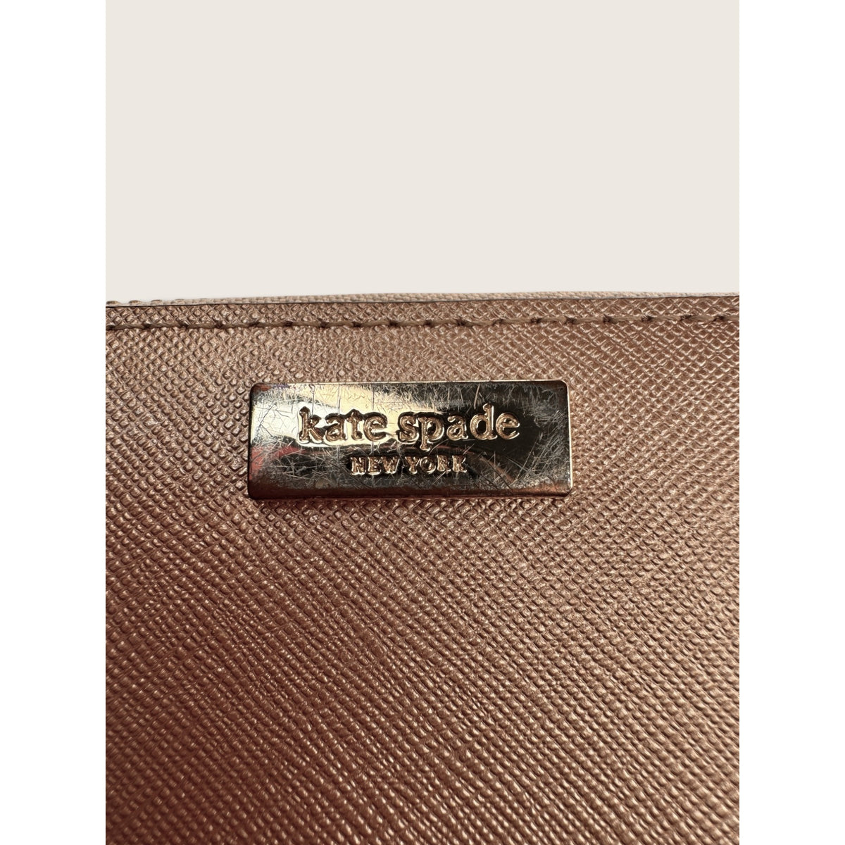Kate Spade Neda Laurel Way Zip Around Continental Wallet Bronze Rose Gold Metallic