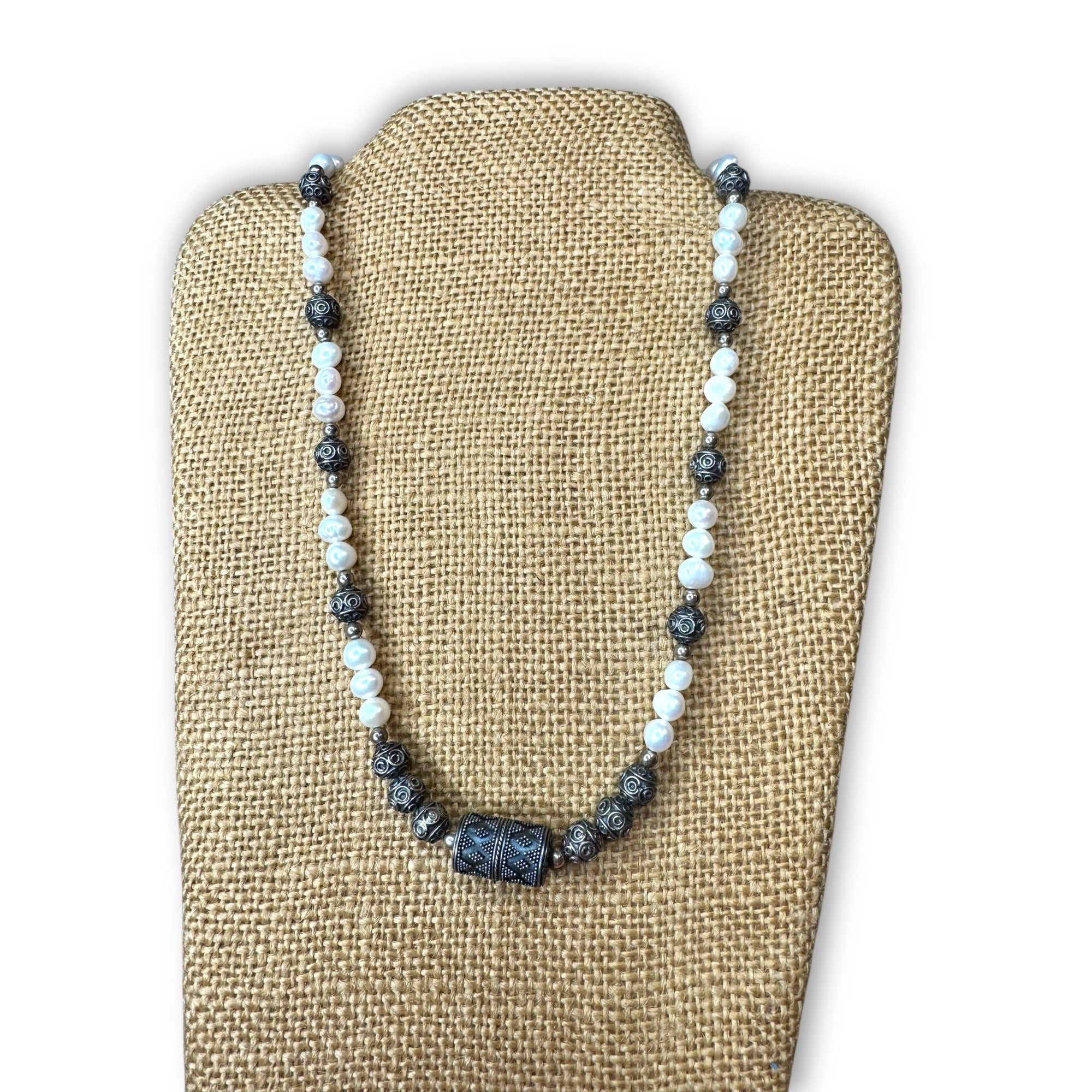 Baroque Pearl Sterling Silver Necklace Infinity Lobster Claw Clasp 18"