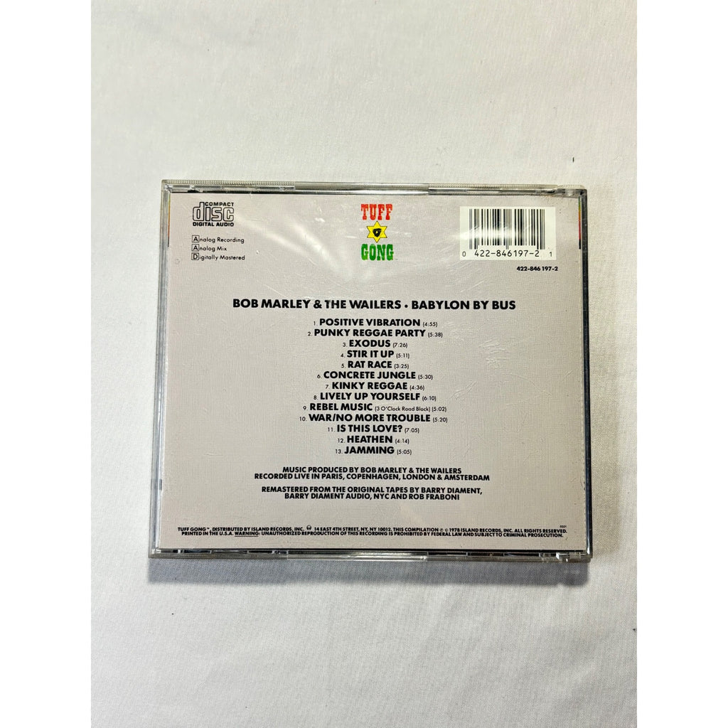 Bob Marley & The Wailers Babylon By Bus CD 1978 Remastered Tuff Gong Reggae Live