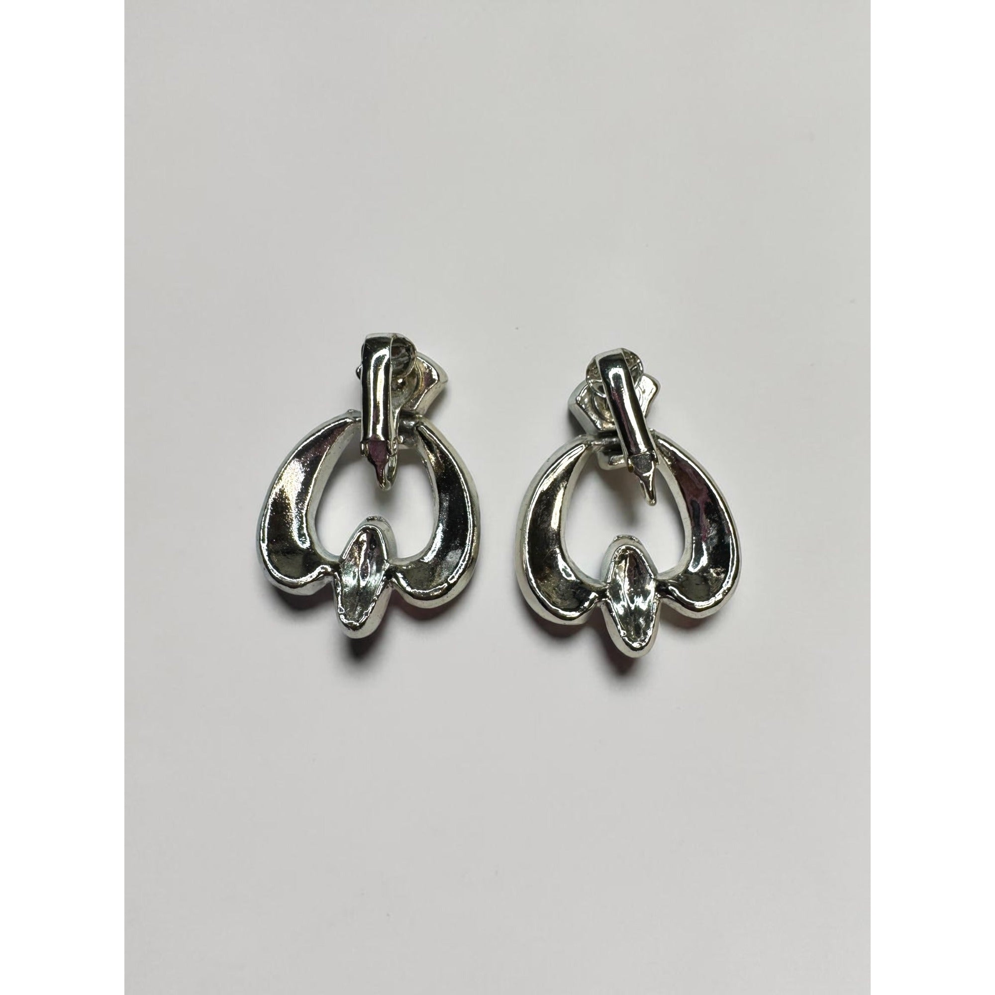 Silver Tone Textured Link Necklace Bracelet Earrings Set 1980s Vintage