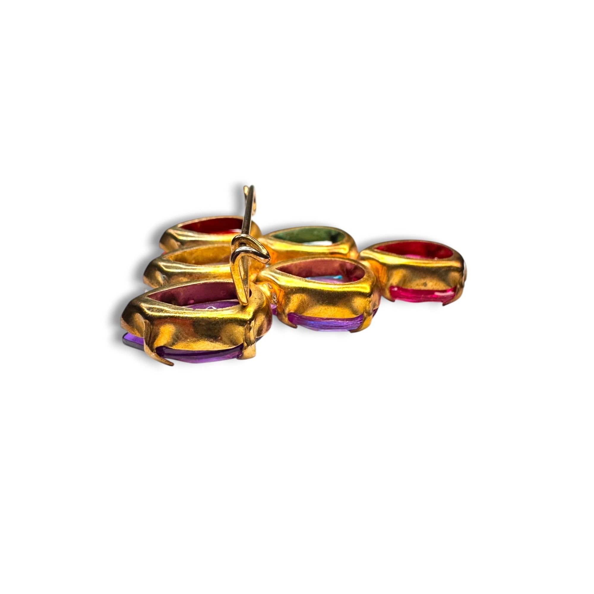 Lucite Acrylic Teardrop Multicolor Cluster Brooch C Catch 1960s Vintage
