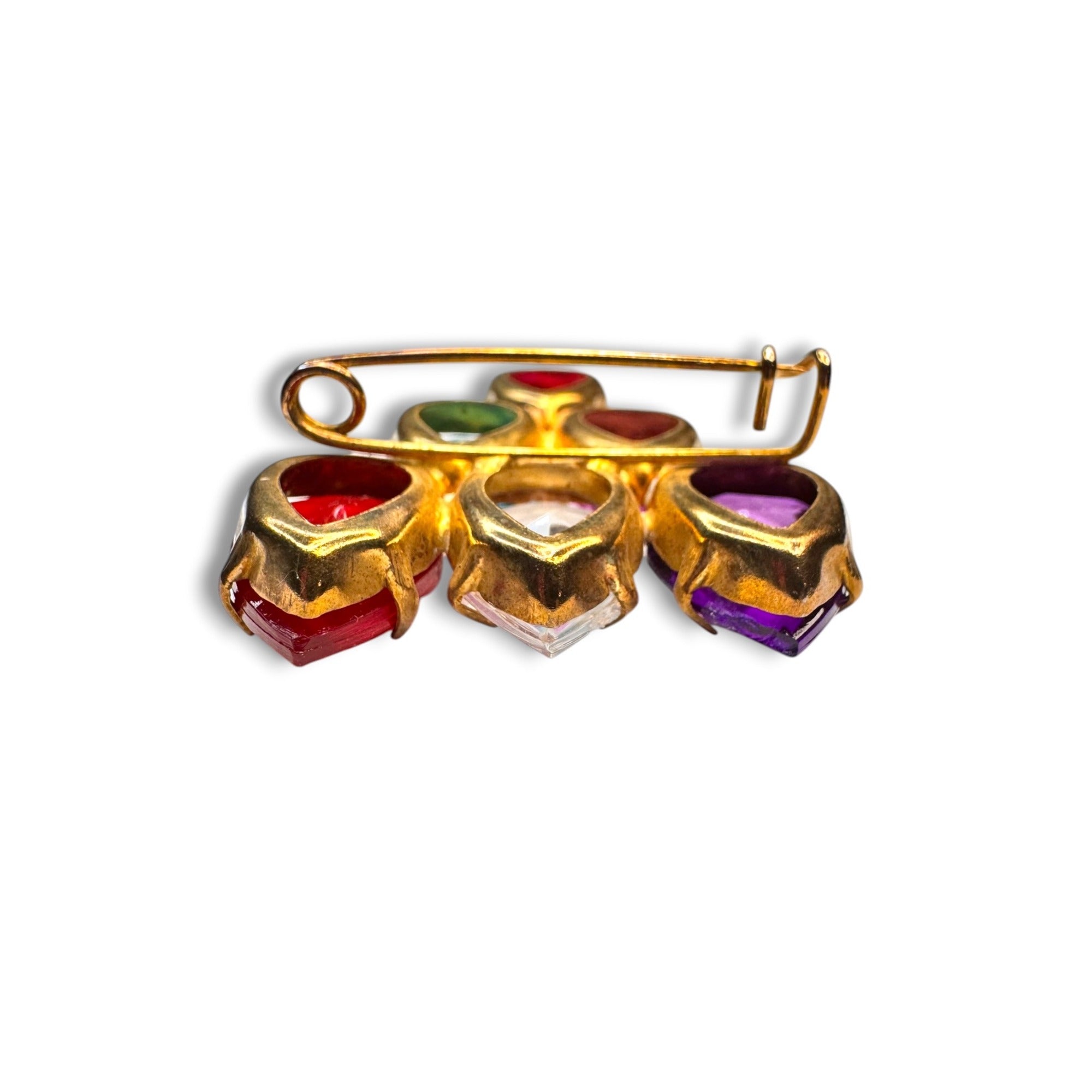 Lucite Acrylic Teardrop Multicolor Cluster Brooch C Catch 1960s Vintage
