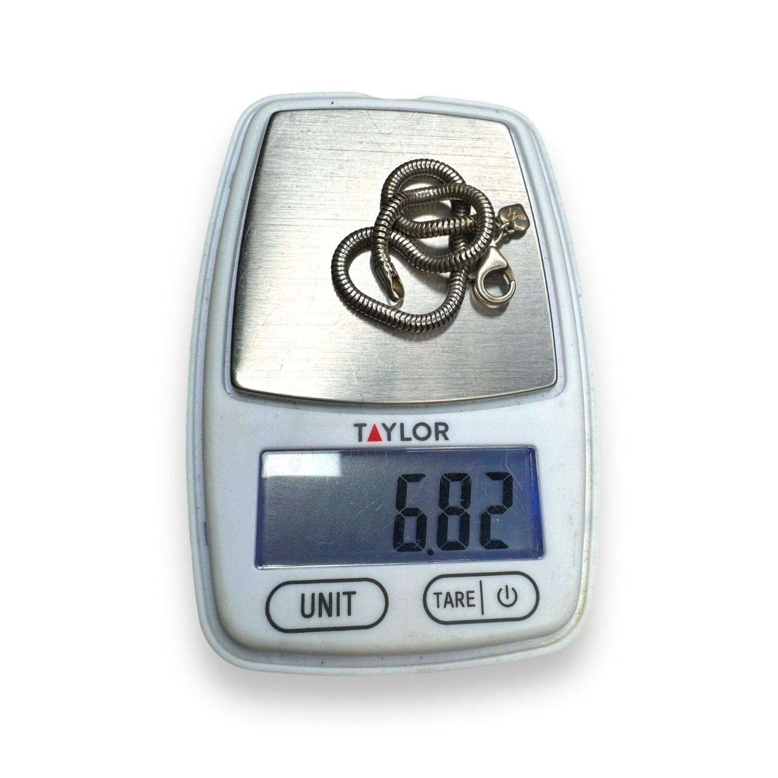 Madewell Sterling Silver Snake Chain European Style Charm Bracelet 7.75"