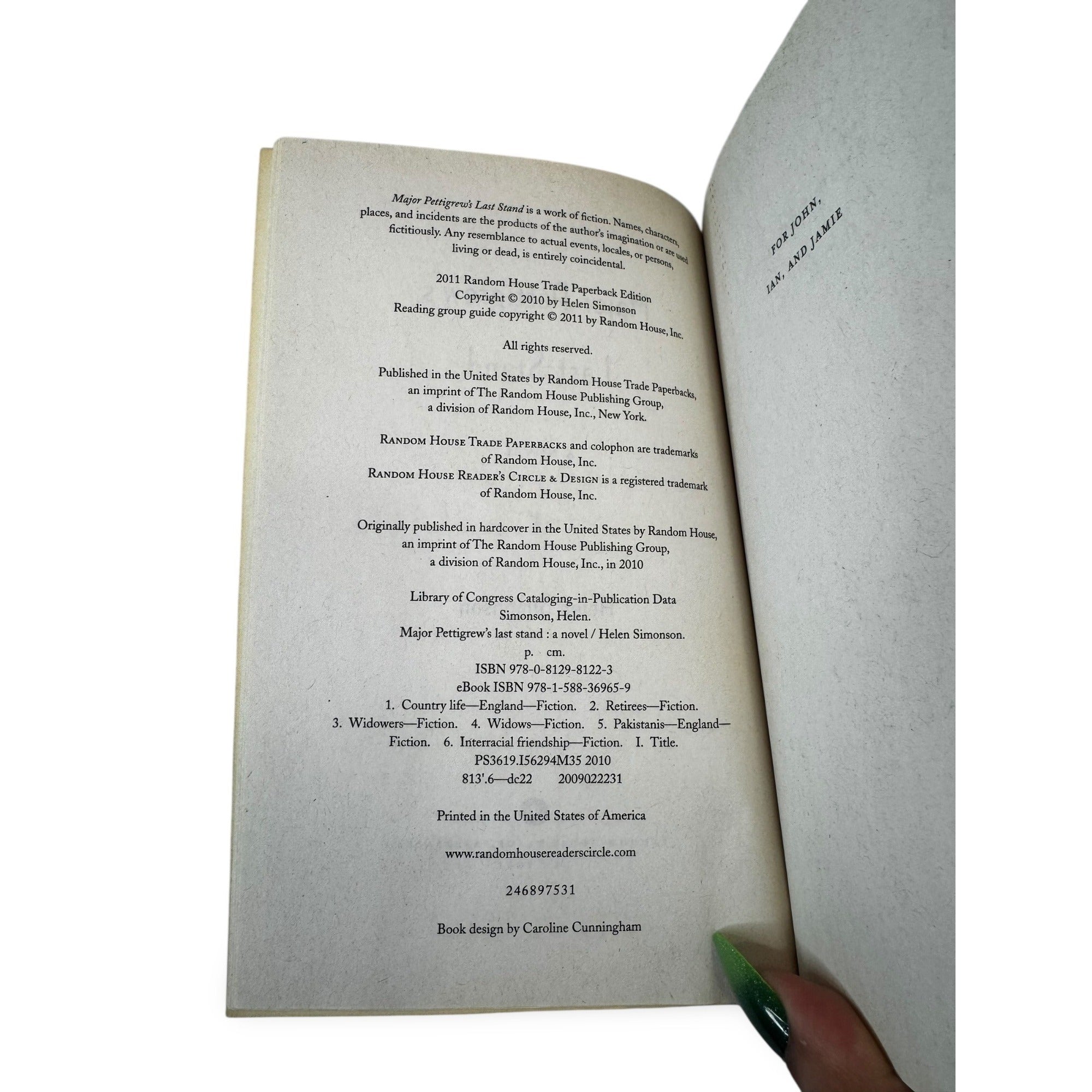 Major Pettigrew’s Last Stand Paperback Novel Helen Simonson Fiction 2011