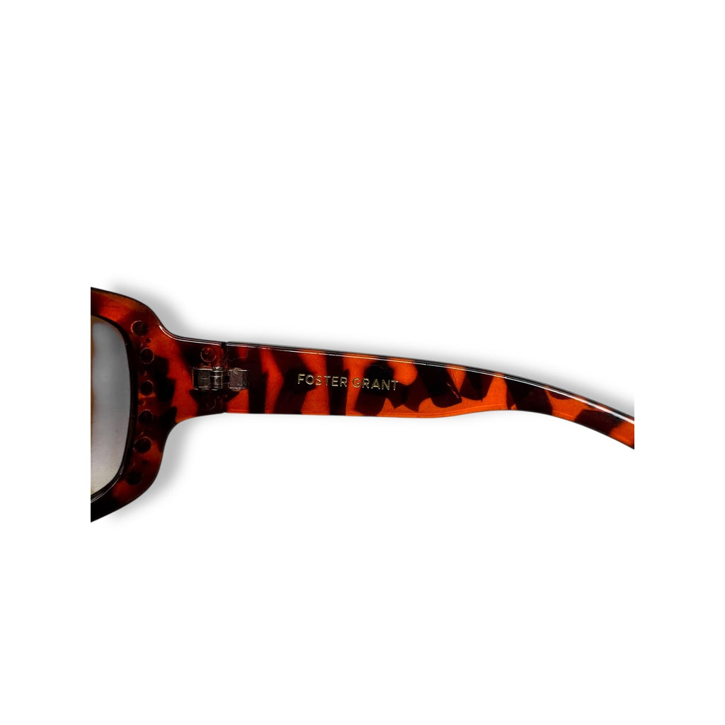 Foster Grant Womens Tortoise Shell Sunglasses Rhinestone Accent Gradient Lenses