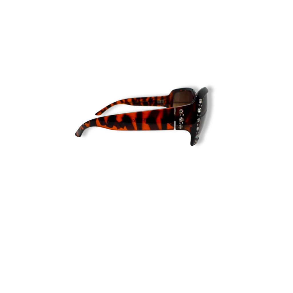 Foster Grant Womens Tortoise Shell Sunglasses Rhinestone Accent Gradient Lenses