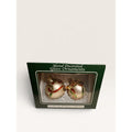 European Craftsmen Hand Decorated Glass Ornaments Red Green Scroll Set of 2 New