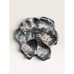 Monet Silver Tone Textured Pansy Flower Brooch Pin Vintage 1980s