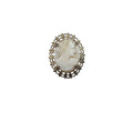 Unsigned Hand Carved Shell Cameo Brooch Right Facing Gold Tone Vintage