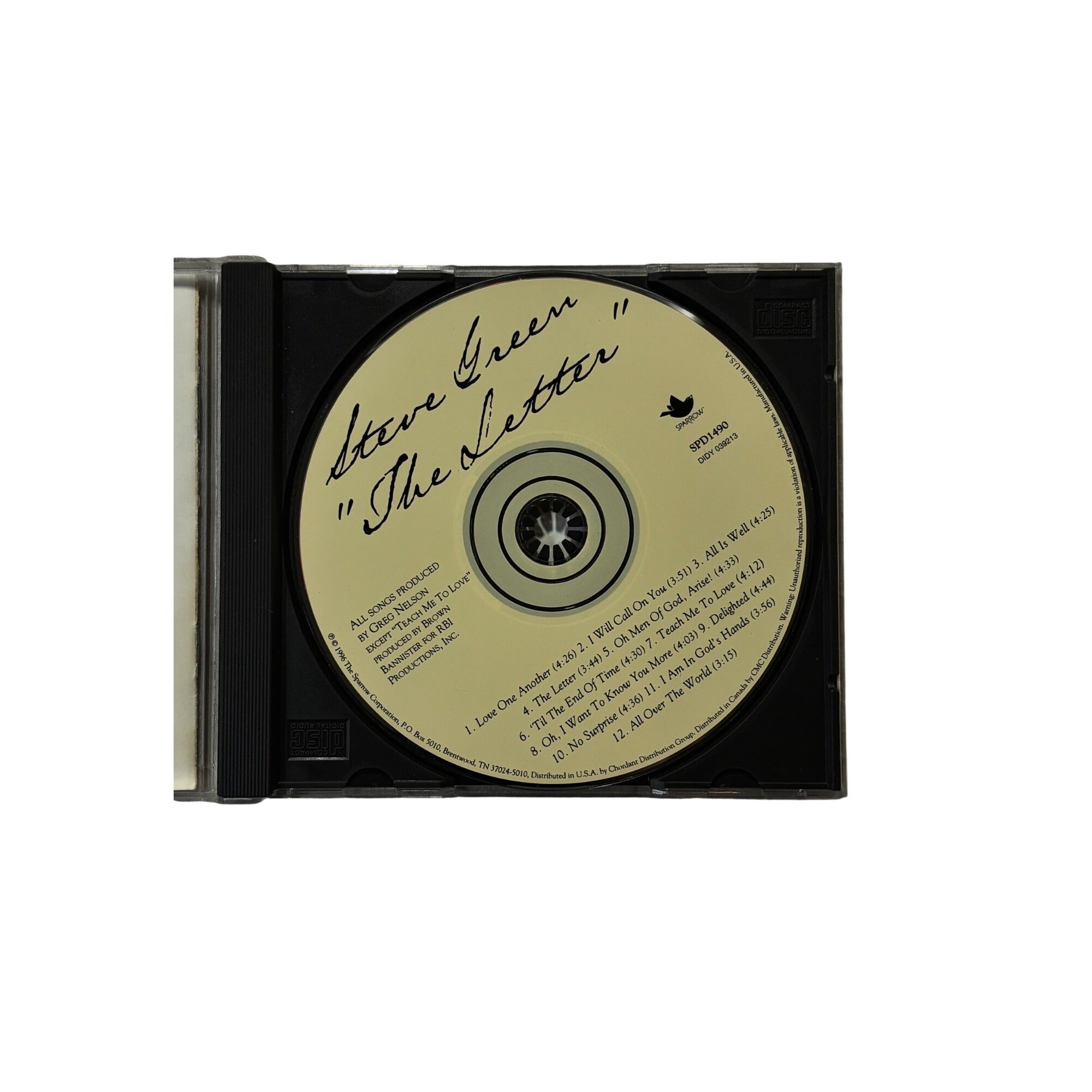 Steve Green The Letter 1996 Christian Gospel Music CD Vintage 90s