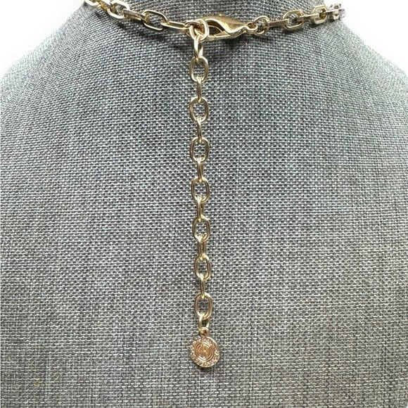 Graziano Gold Tone Lucite Mica Flake Multi Strand Adjustable Necklace