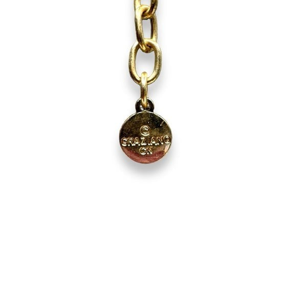Graziano Gold Tone Lucite Mica Flake Multi Strand Adjustable Necklace