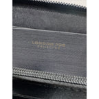 London Fog Adalia Signature Monogram Checked Zip Around Wristlet Wallet Black