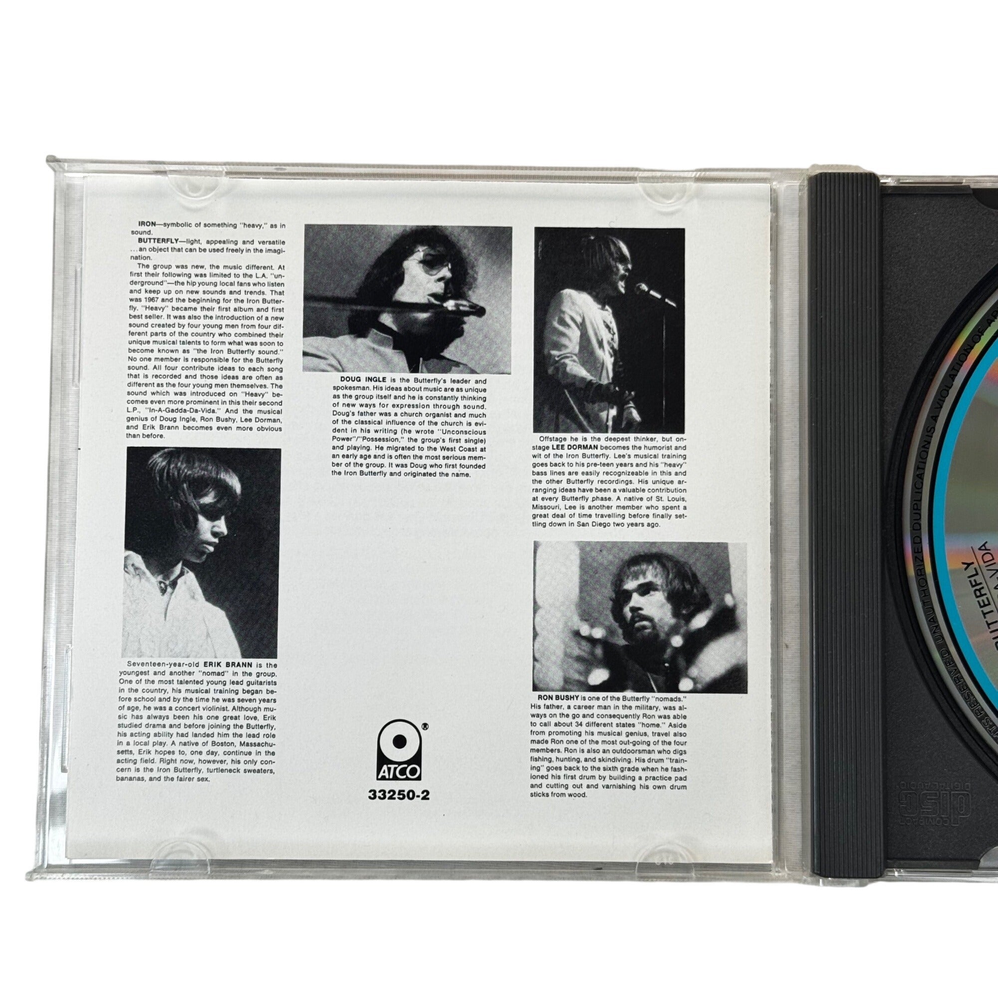 Iron Butterfly In-A-Gadda-Da-Vida CD 1968 ATCO Records Rock Album Vintage