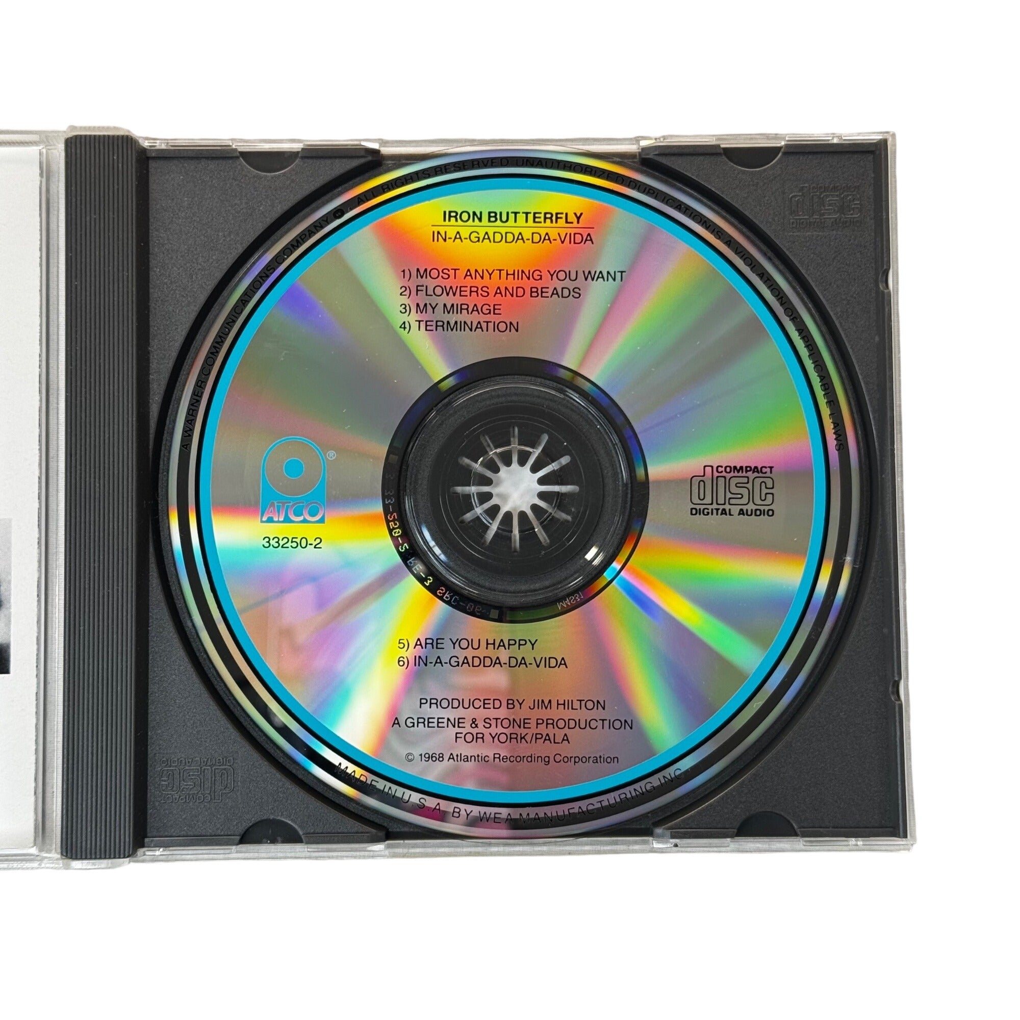 Iron Butterfly In-A-Gadda-Da-Vida CD 1968 ATCO Records Rock Album Vintage