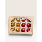 Bradford Holiday Classics Red Gold Glass Ball Christmas Ornaments Set of 12