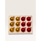 Bradford Holiday Classics Red Gold Glass Ball Christmas Ornaments Set of 12