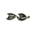 Vintage Jewelart Sterling Silver Abstract Leaf Screwback Earrings Mid Century