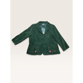 Susan Graver Womens 2X Faux Suede Embroidered Floral Blazer Jacket Olive Green