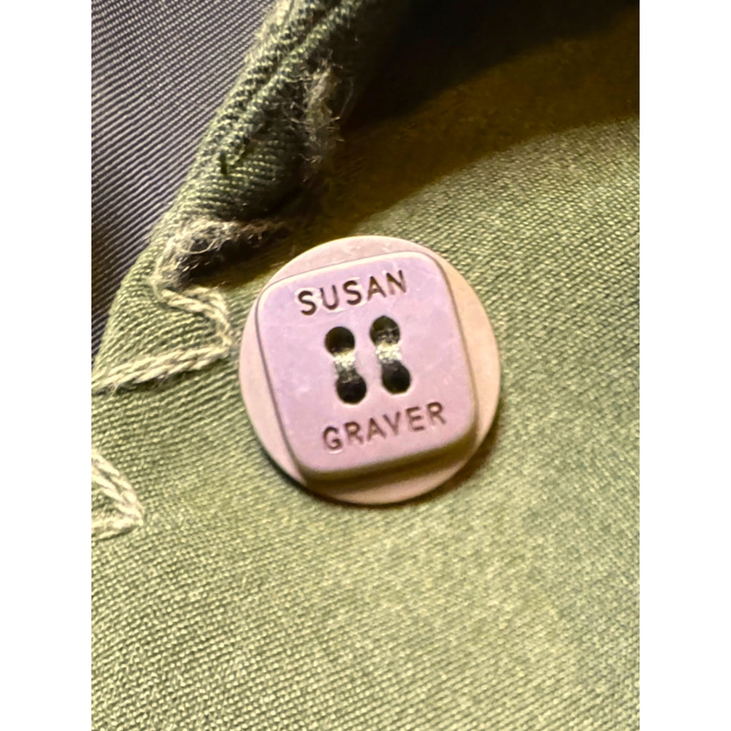 Susan Graver Womens 2X Faux Suede Embroidered Floral Blazer Jacket Olive Green