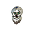JJ Jonette Jewelry Figural Turban Man Brooch Blue Green Glass 1.82” Vintage