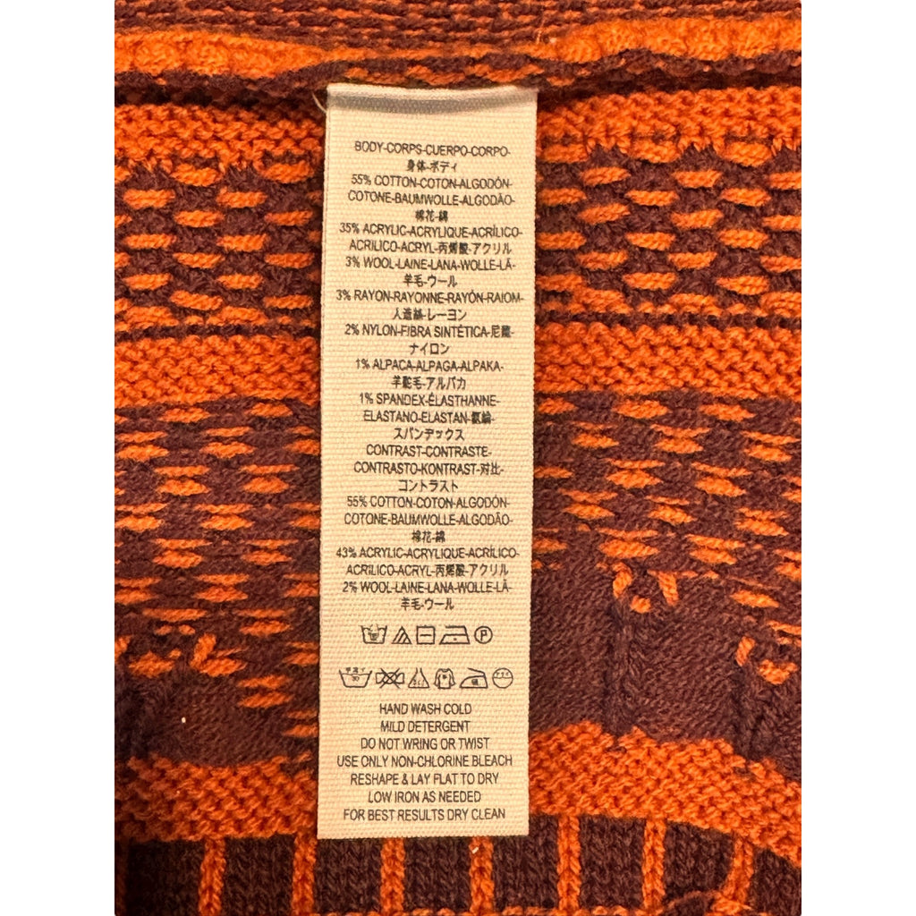 Free People Orange Knit Boho Sweater Dress XS Bell Sleeves Tie Back V Neck