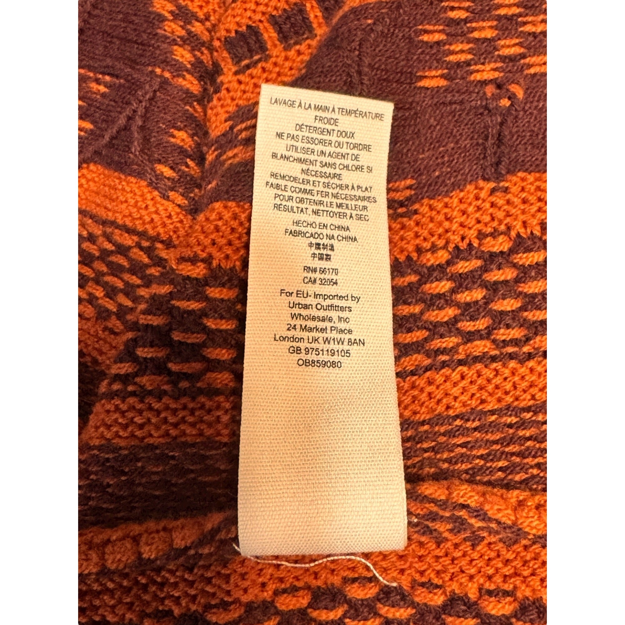 Free People Orange Knit Boho Sweater Dress XS Bell Sleeves Tie Back V Neck