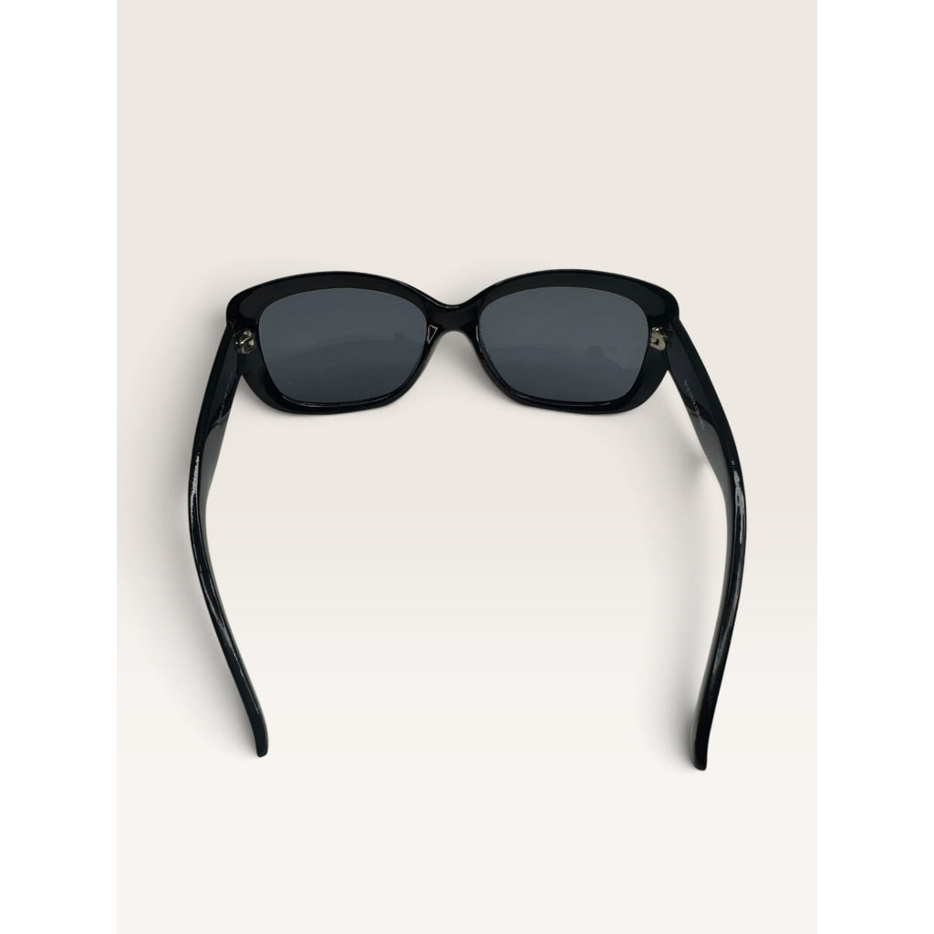 Foster Grant Flection Black Polarized Oval Cat Eye Sunglasses Leopard Case 48mm