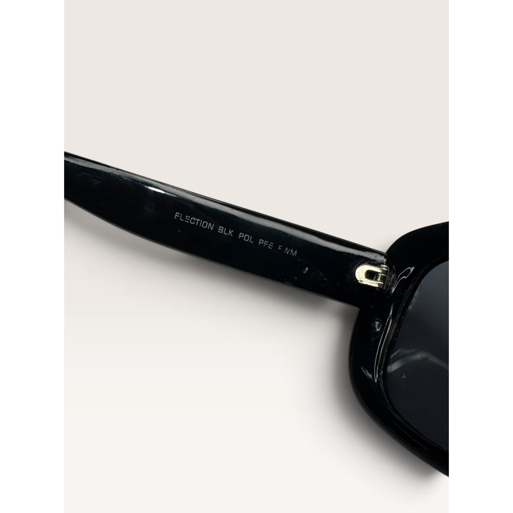Foster Grant Flection Black Polarized Oval Cat Eye Sunglasses Leopard Case 48mm