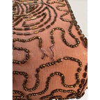 Vintage 60s Beaded Box Bag Milk Chocolate Brown Copper Bronze Bugle Beads Purse