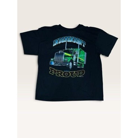 Signal Artwear Mens XL Independent Proud Semi Truck Black Vintage 1993