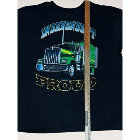 Signal Artwear Mens XL Independent Proud Semi Truck Black Vintage 1993