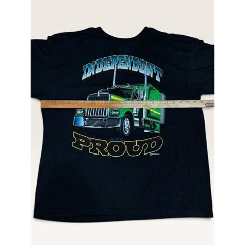 Signal Artwear Mens XL Independent Proud Semi Truck Black Vintage 1993